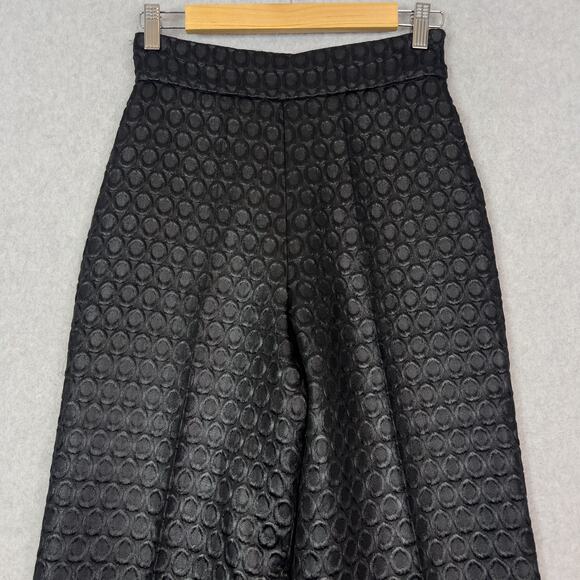 VTG Prada Black Circular Texture High Rise Trouser Pants Size 40 - Picture 3 of 10